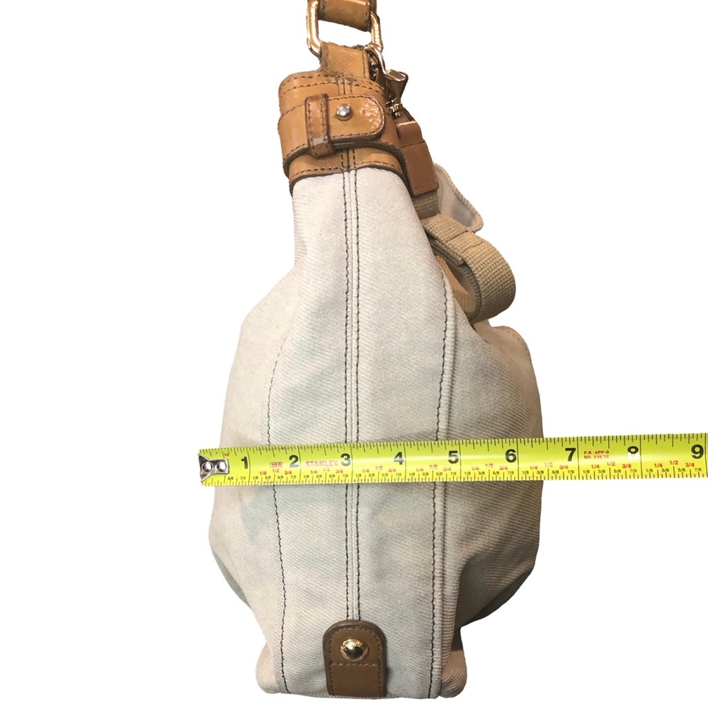 BURBERRY Blue Label Light Beige Canvas Bag with Leather Trim and Crossbody Strap - Picture 17 of 17